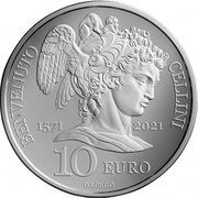 10 Euros Benvenuto Cellini, San Marino, 2021 reverse image