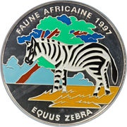 20 000 Francs CFA African Fauna, Benin, 1997 reverse image