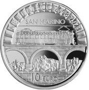 10 Euros UNESCO, San Marino, 2023 reverse image
