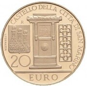 20 Euros Castle of San Marino, San Marino, 2011 reverse image