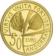 50 Euros Constitution of Andorra reverse image