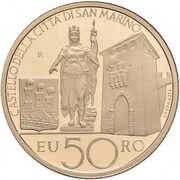 50 Euros Castle of San Marino, San Marino, 2011 reverse image