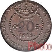 20 Réis - João Prince Regent Rio de Janeiro mint obverse image
