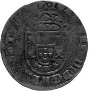 1½ Réis - Pedro V Countermark "Small Crown" over 1 ½ Real, Portugal/João IV reverse image