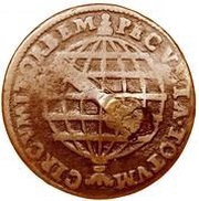 X Réis - Pedro V Countermark "Small Crown" over X reis, Portugal and Brazil, Sao Tome and Principe, 1854 reverse image
