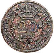 20 Réis - Pedro V Countermarked with "Small Crown" obverse image