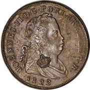 40 Réis - Pedro V Countermarked over Pataco - João VI; Portugal obverse image