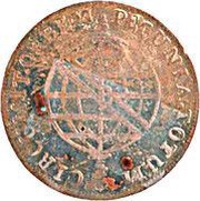 XL Réis - Pedro V Contermark "Small Crown" countermark, Sao Tome and Principe, 1854 reverse image