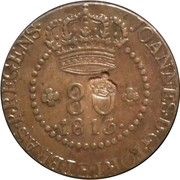 80 Réis - Pedro V Countermark "Small Crown" obverse image