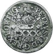 Tostão - Pedro V Countermark "Small Crown" over LXXX, Portugal obverse image