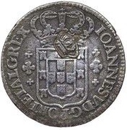 6 Vinténs - Pedro V Countermark "Small Crown" over 6 Vinténs, Portugal obverse image