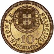 10 Centavos Pattern, Sao Tome and Principe, 1929 reverse image