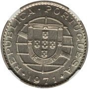 20 Escudos Prova, Sao Tome and Principe, 1971 reverse image