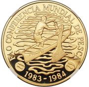 100 Dobras World Fisheries Conference; Gold Proof reverse image