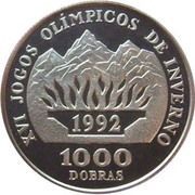 1000 Dobras Olympics 1992, Sao Tome and Principe, 1990 reverse image