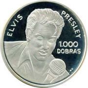 1000 Dobras Elvis Presley, Sao Tome and Principe, 1993 reverse image