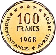 100 Francs Independence reverse image