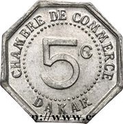 5 Centimes - Chambre de commerce - Dakar reverse image