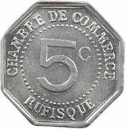 5 Centimes Rufisque reverse image