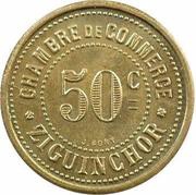 50 Centimes Ziguinchor, Senegal, 1921 reverse image