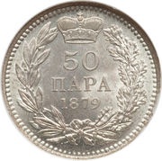 50 Para - Milan Obrenović IV reverse image