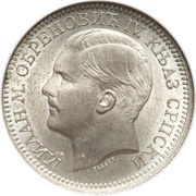 2 Dinara - Milan Obrenović IV obverse image