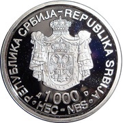 1000 Dinara Nikola Tesla obverse image