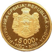 5000 Dinara Nikola Tesla obverse image