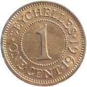 1 Cent - Elizabeth II 1st portrait reverse image