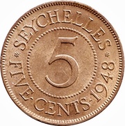 5 Cents - George VI reverse image