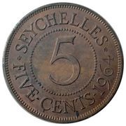 5 Cents - Elizabeth II 1st portrait reverse image