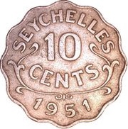 10 Cents - George VI reverse image