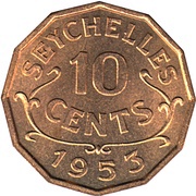 10 Cents - Elizabeth II 1st portrait reverse image