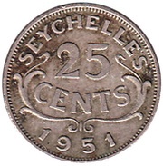 25 Cents - George VI reverse image