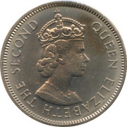 ½ Rupee - Elizabeth II 1st portrait obverse image