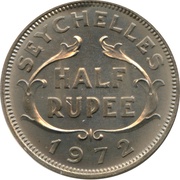 ½ Rupee - Elizabeth II 1st portrait reverse image
