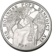 5 Rupees Pope Benedict XVI, Seychelles, 2005 reverse image