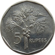 5 Rupees magnetic reverse image