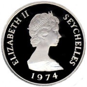 10 Rupees - Elizabeth II 2nd portrait; Silver Proof Issue obverse image