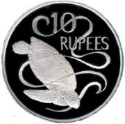 10 Rupees - Elizabeth II 2nd portrait; Silver Proof Issue reverse image