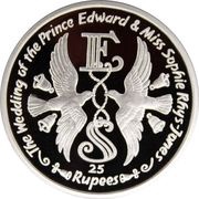 25 Rupees Royal Wedding, Seychelles, 1999 reverse image