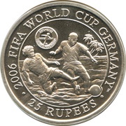 25 Rupees FIFA World Cup, Seychelles, 2006 reverse image