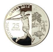 25 Rupees Javelin, Seychelles, 2011 reverse image