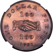 1 Dollar Sierra Leone Company; type "100" reverse image