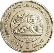 1 Leone Bank Anniversary obverse image