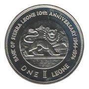 1 Leone Bank Anniversary obverse image