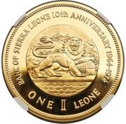 1 Leone Bank Anniversary obverse image