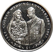 1 Dollar Golden Wedding Anniversary reverse image