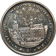 1 Dollar Golden Wedding Anniversary reverse image