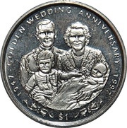 1 Dollar Golden Wedding Anniversary reverse image